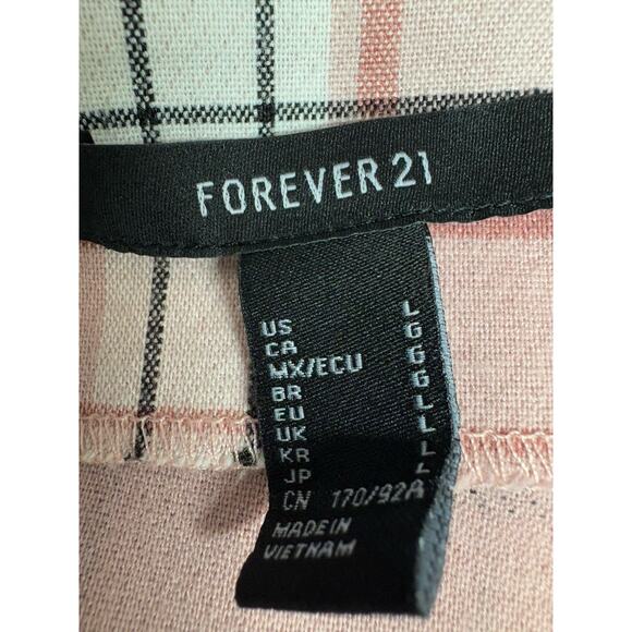 Forever 21 Pink Plaid Mini Dress Bodycon Spaghetti Strap Grunge Y2K 90s Large - Picture 4 of 5
